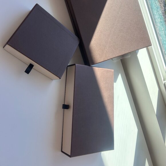 Set of 3 Louis Vuitton Boxes - Authentic Brown Beige 2 Drawer Box 1 Flat box - Picture 5 of 8